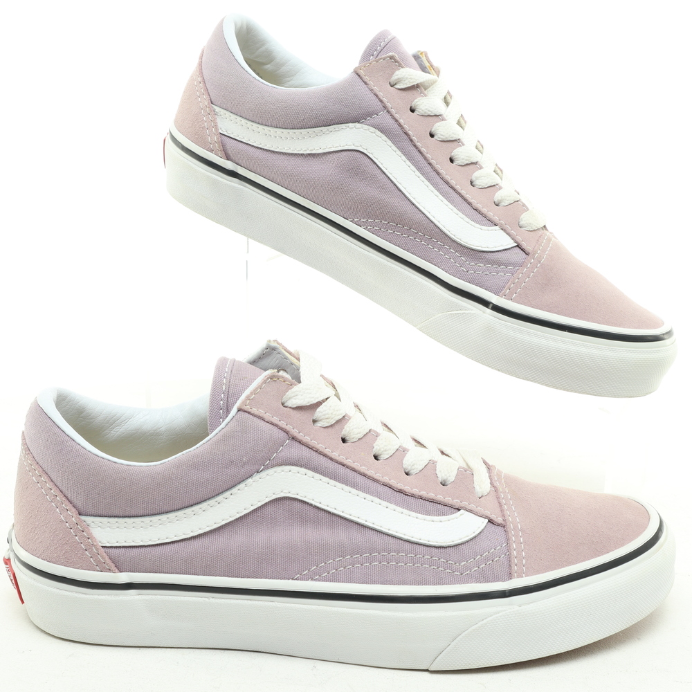 Vans Old Skool Suede & Canvas Lo-Top Sneakers Women 7 Purple/White Near New